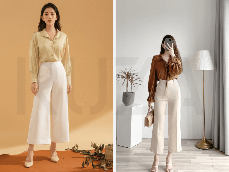 Cách Phối Đồ Cho Người Lùn Chân To: 5+ Bí Kíp Hack Dáng 6 Quần Culottes