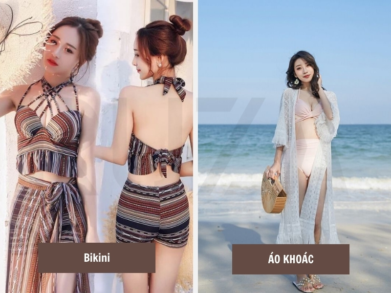 Đi Biển Nên Mặc Đồ Gì? Tổng Hợp Trang Phục Đi Biển Cực Chất 3 Mặc bikini và áo khoác đi biển