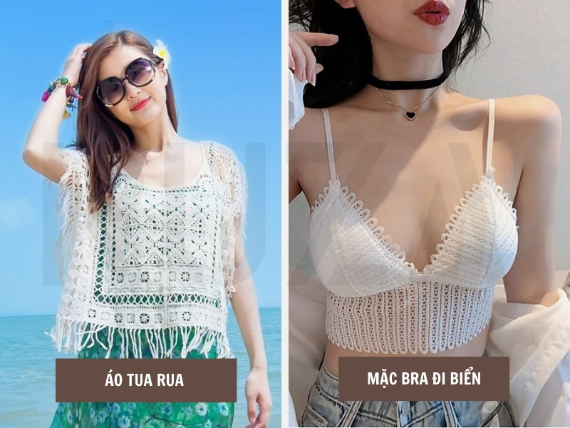 Đi Biển Nên Mặc Đồ Gì? Tổng Hợp Trang Phục Đi Biển Cực Chất 8 Mặc áo tua rua và áo bra đi biển