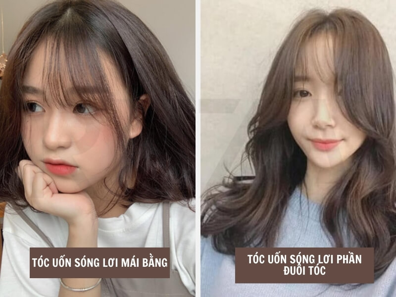 Top 30+ Kiểu Tóc Uốn Sóng Lơi Đẹp, Nhẹ Nhàng, Hot Trend 9 Tóc uốn sóng lơi mái bằng và uốn phần đuôi