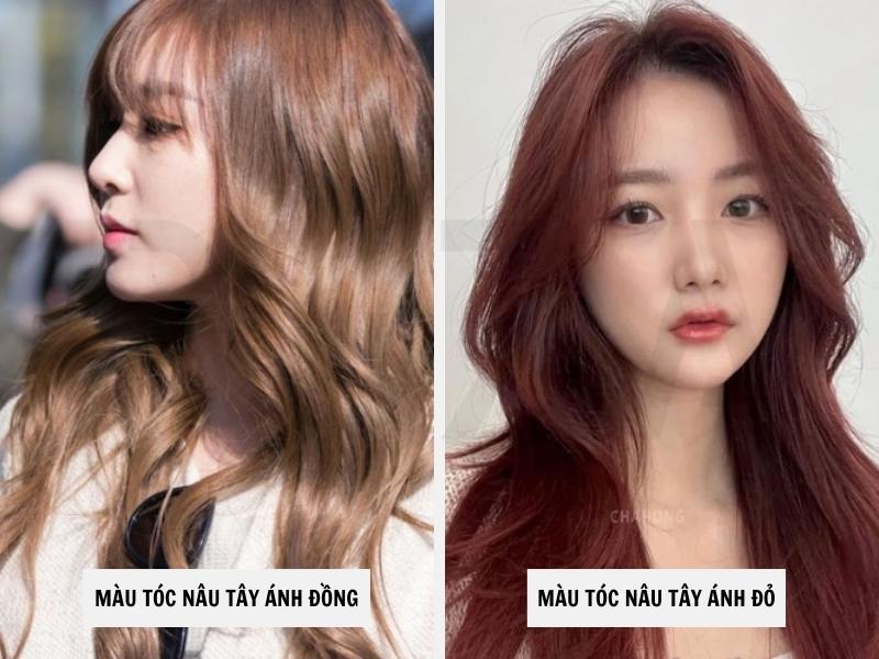 Tổng Hợp Các Màu Tóc Nâu Tây Hot Trend Nhất Hiện Nay 10 Màu tóc nâu tây ánh đồng - màu tóc nâu tây ánh đỏ