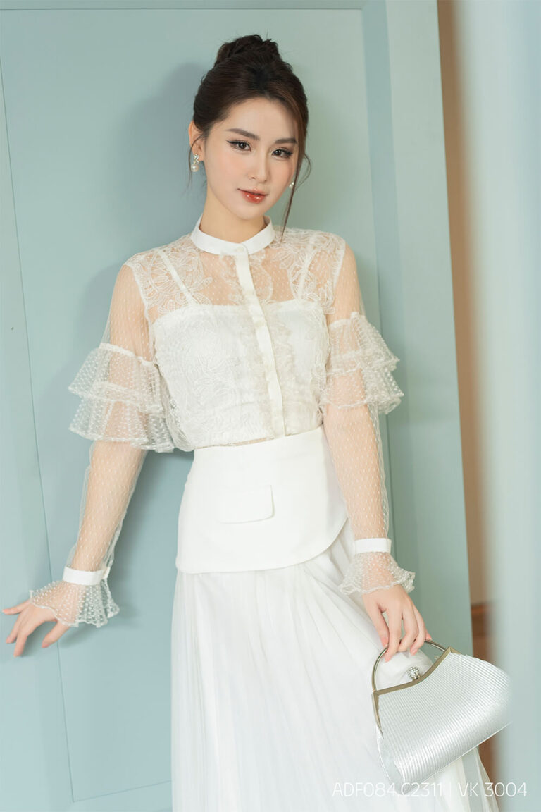 Áo sơ mi tay dài ADF084.C23111-1 trắng pc1