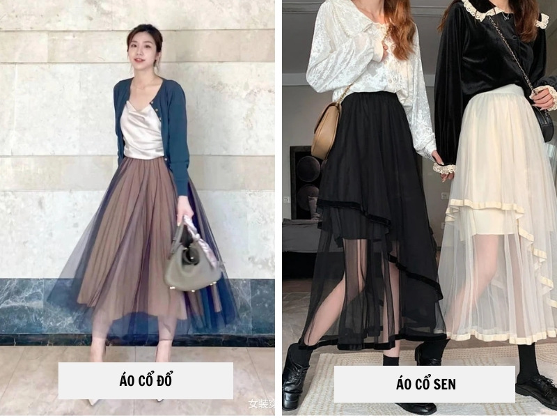 20+ Cách Phối Đồ Với Chân Váy Tutu Đẹp, Dễ Thương 13 Phối chân váy tutu áo cổ đổ - áo cổ sen