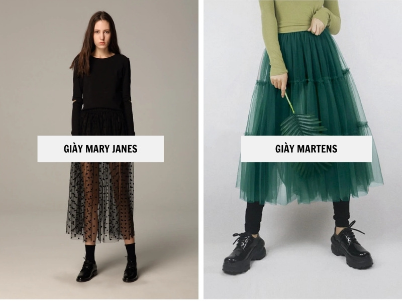 20+ Cách Phối Đồ Với Chân Váy Tutu Đẹp, Dễ Thương 16 Giày Mary Janes - giày Martens