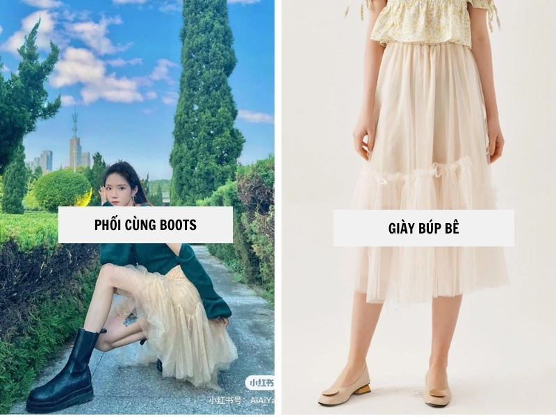 20+ Cách Phối Đồ Với Chân Váy Tutu Đẹp, Dễ Thương 17 Giày boots - Giày búp bê