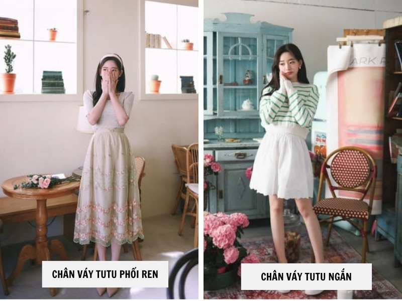 20+ Cách Phối Đồ Với Chân Váy Tutu Đẹp, Dễ Thương 5 Chân váy tutu phối ren - dáng ngắn