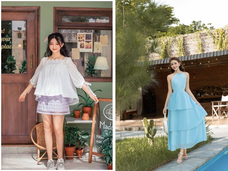 Đi Đà Lạt Mặc Gì? Các Cách Mix & Match Thật Nổi Bật 8 Áo dáng babydoll - Váy maxi