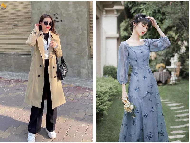 Đi Đà Lạt Mặc Gì? Các Cách Mix & Match Thật Nổi Bật 13 Áo khoác măng tô kaki - Đầm vintage