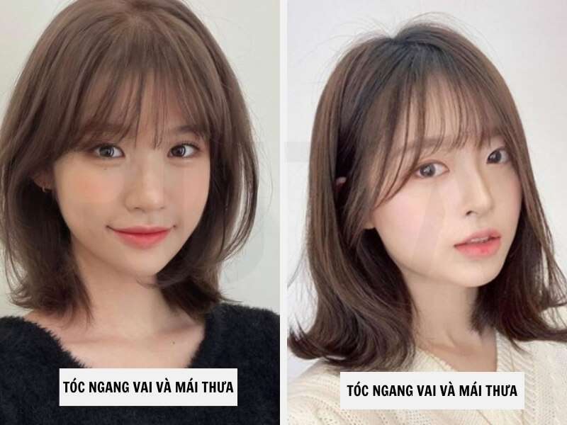 Tóc ngang vai và mái thưa