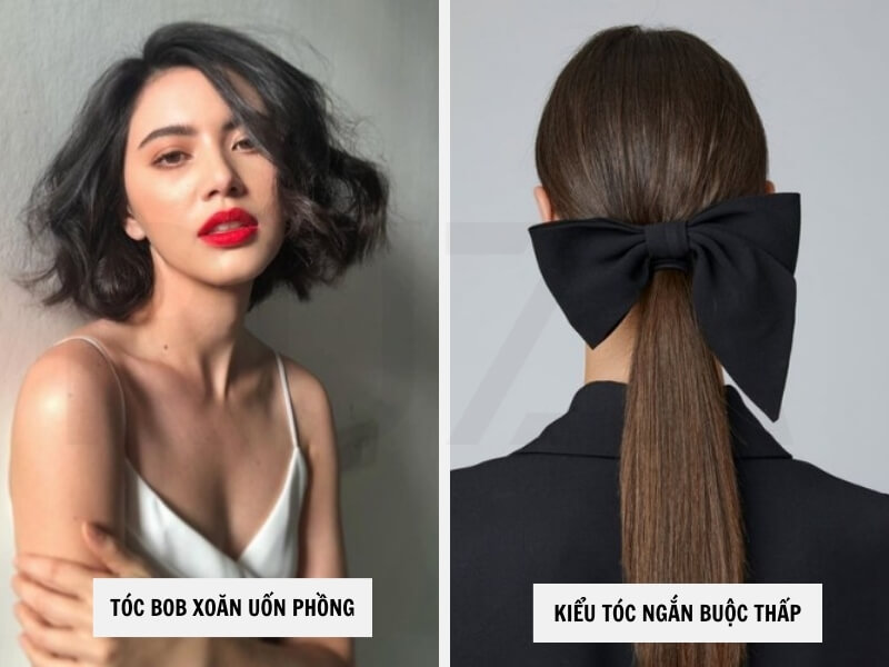 Tóc bob xoăn uốn phồng - Kiểu tóc ngắn buộc thấp