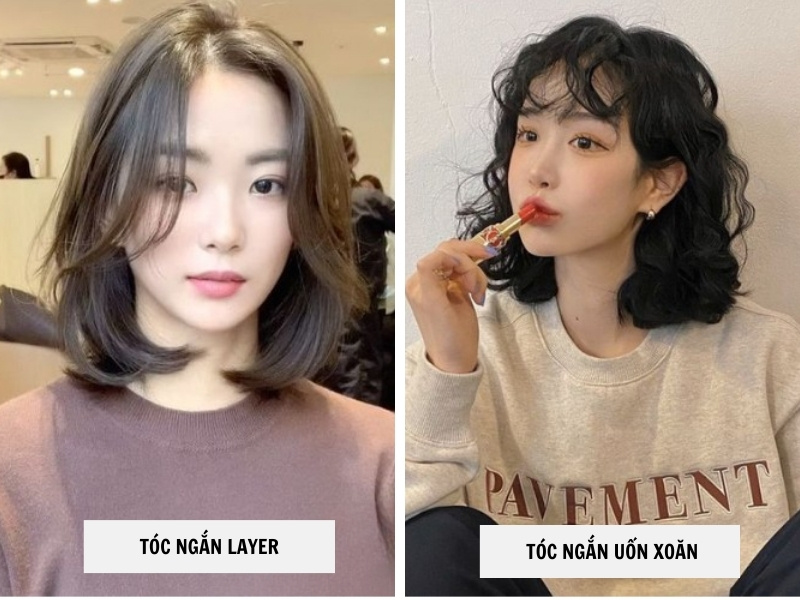 Tóc ngắn layer - Tóc ngắn uốn xoăn