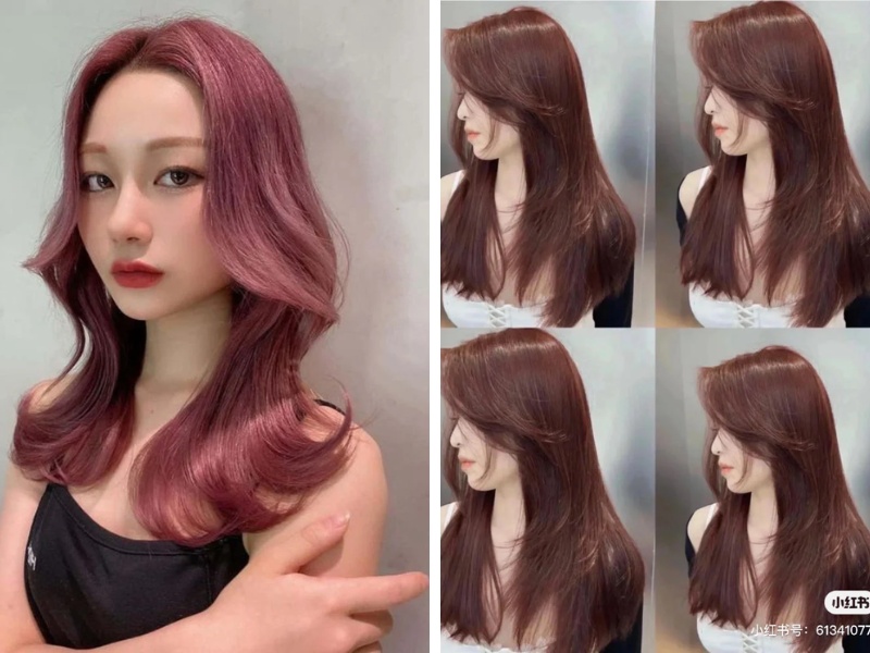 Màu nâu hồng pha tím - Màu nâu hồng trà trầm