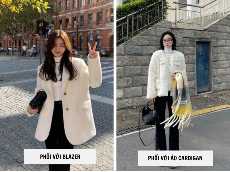 10 Cách Phối Đồ Với Áo Len Cổ Lọ Ấm Áp Mà Vẫn Sành Điệu 8 Phối áo len cổ lọ nữ với blazer - áo cardigan