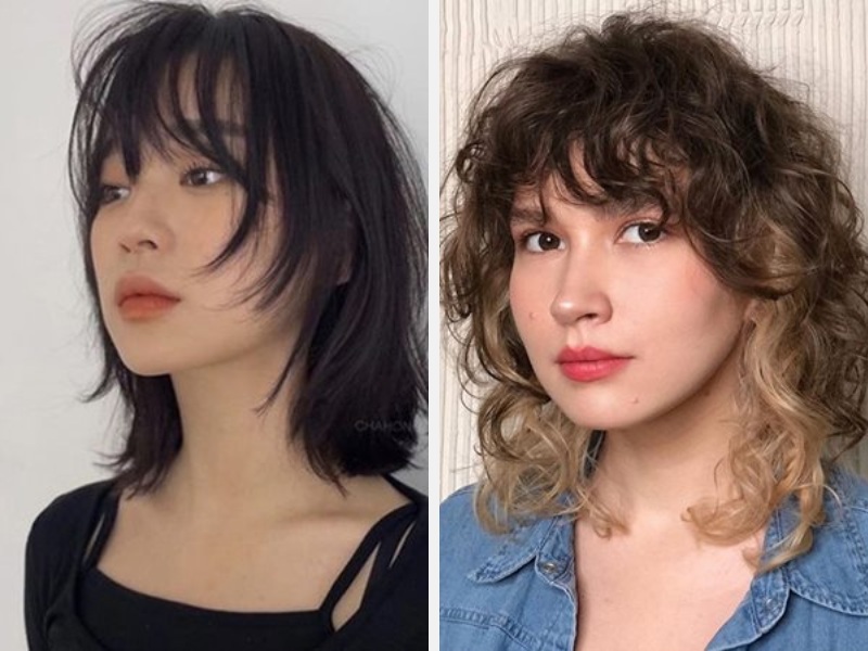 10+ Kiểu Tóc Mullet Layer Wolfcut Đẹp Hot Trend 2024 6 Tóc WolfCut sóng nhẹ lob - Tóc WolfCut xoăn