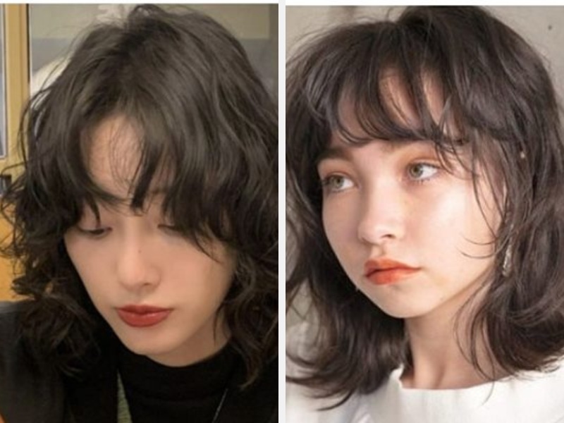 10+ Kiểu Tóc Mullet Layer Wolfcut Đẹp Hot Trend 2024 8 Tóc Wolf kết hợp Bob xoăn - Tóc Wolf Cut xoăn lọn nhỏ