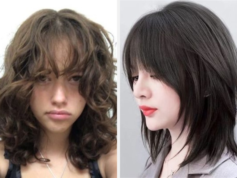 10+ Kiểu Tóc Mullet Layer Wolfcut Đẹp Hot Trend 2024 9 Tóc WolfCut uốn chữ C - Tóc WolfCut xoăn mì