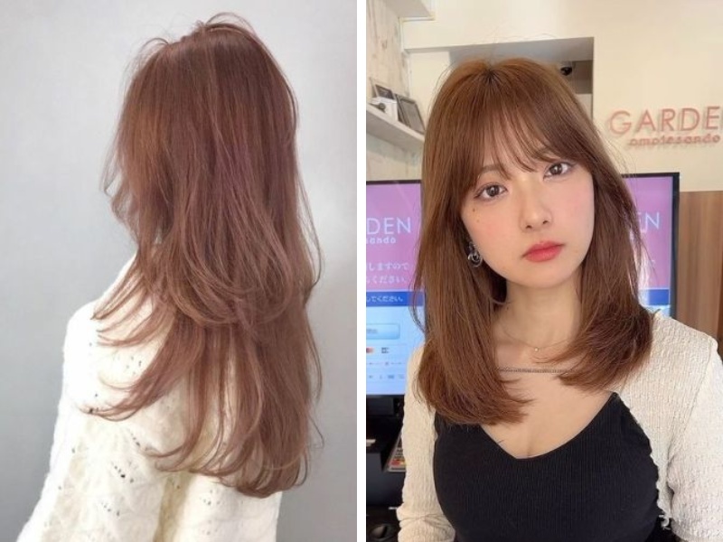 Bảng Màu Tóc Nâu Khói Đẹp, Tôn Da Dành Các Bạn Nữ 5 Màu nâu khói pha hồng - màu nâu khói đậm