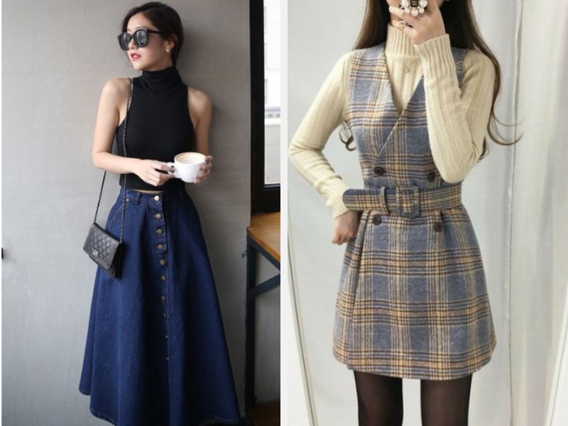 Phối Chân Váy Xòe Mặc Với Áo Gì Cho Nàng Thêm Xinh 5 Mặc với áo croptop - áo len
