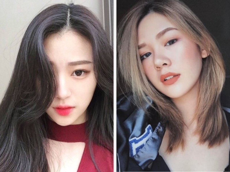 Tóc rẽ ngôi - tóc mái lệch
