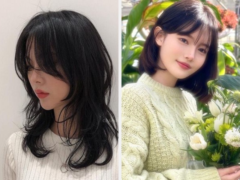 Mặt Kim Cương Để Tóc Gì? 10+ Kiểu Tóc Sành Điệu Nhất 6 Wolf cut - Tóc xoăn uốn C ngang