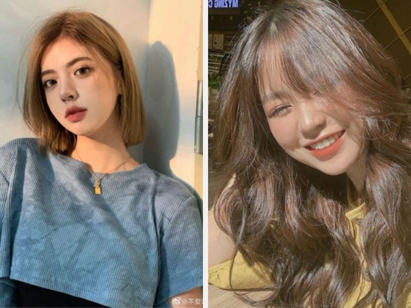Mặt Kim Cương Để Tóc Gì? 10+ Kiểu Tóc Sành Điệu Nhất 7 Tóc bob uốn phồng - Tóc ngang lưng uốn sóng