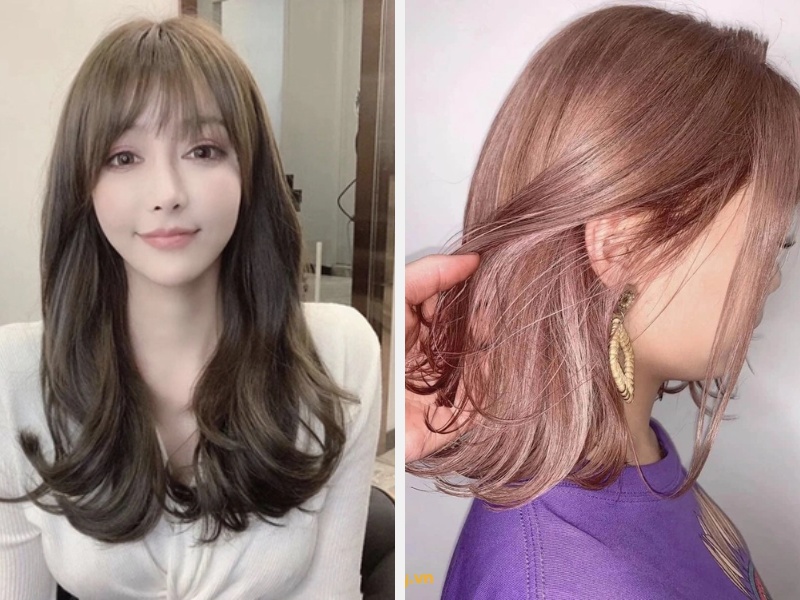 10+ Kiểu Tóc Màu Nâu Trà Sữa Đẹp Nhất 2024 6 Nâu trà sữa bạc hà - hoa hồng