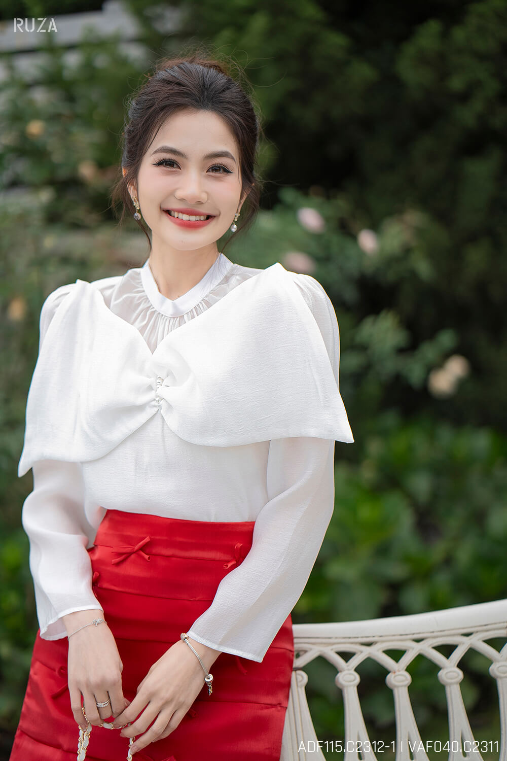 Áo sơ mi tay dài ADF115 trắng pc4