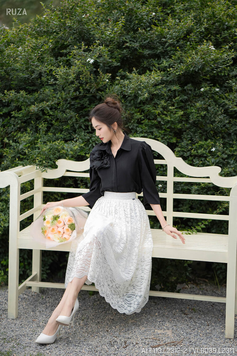 Áo sơ mi tay lỡ ALF113 đen pc3