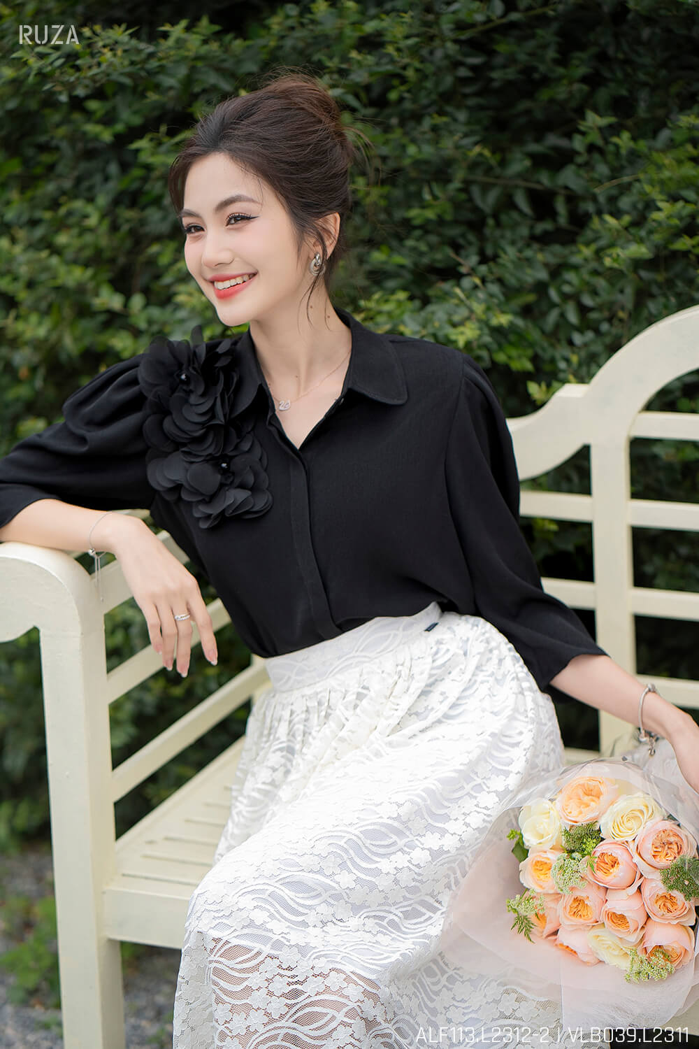 Áo sơ mi tay lỡ ALF113 đen pc4
