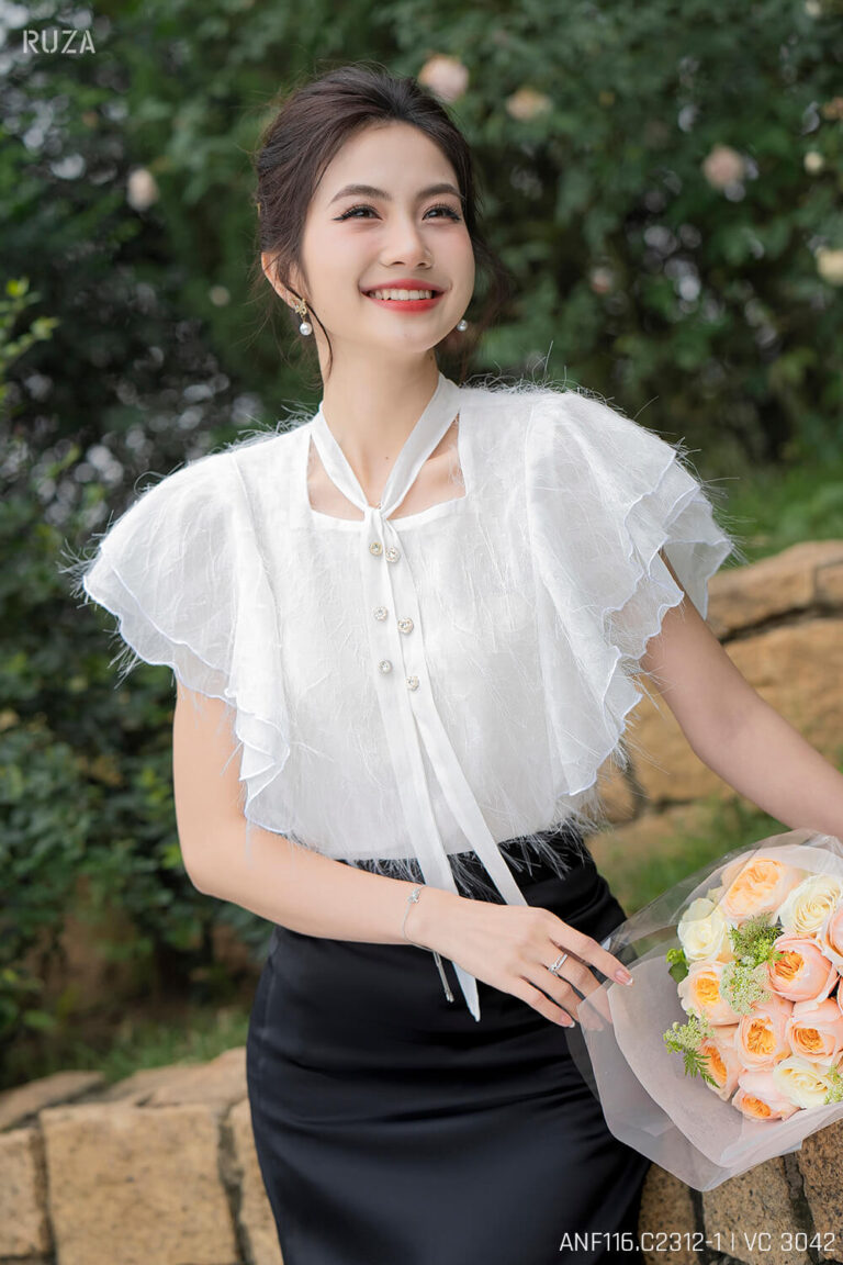 Áo sơ mi tay ngắn ANF116 đen pc3