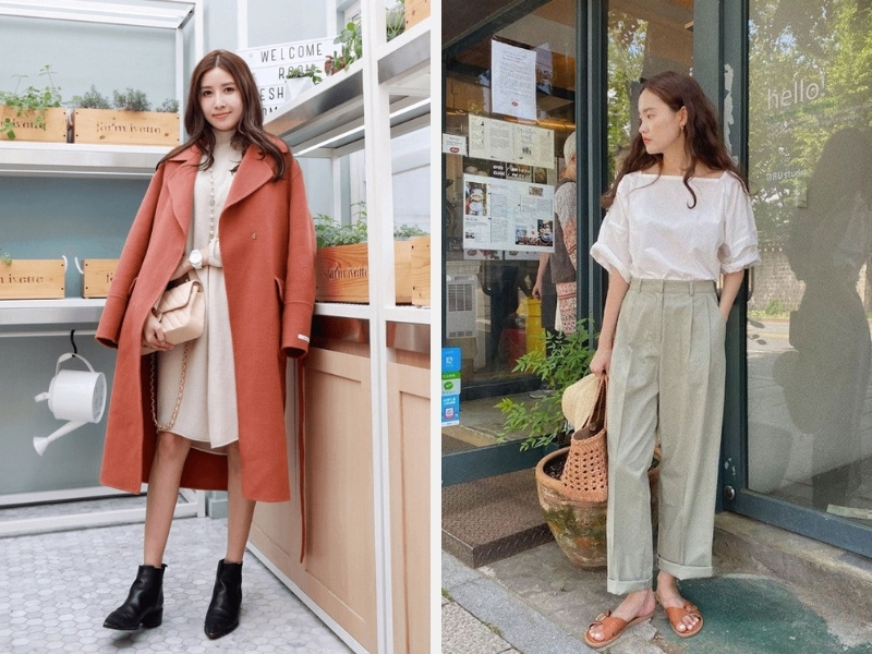 Dáng Người Quả Lê Mặc Gì Để Tôn Lên Vẻ Đẹp? 5 Đầm A-line với áo khoác dài - áo blouse với quần culottes