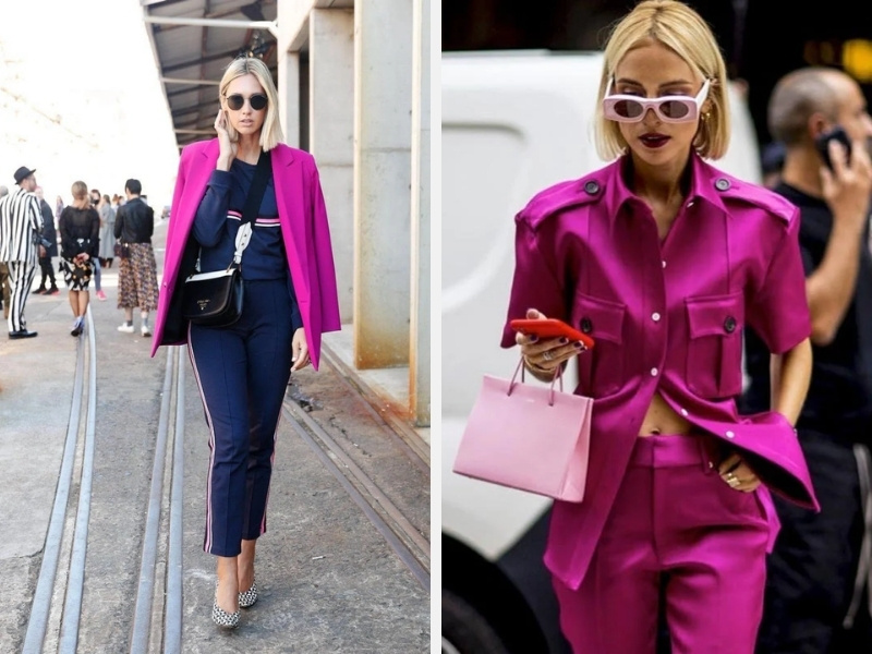 Magenta Là Màu Gì? Cách Phối Đồ Hot Năm 2024 10 Phối màu magenta với màu xanh navy - tone sur tone