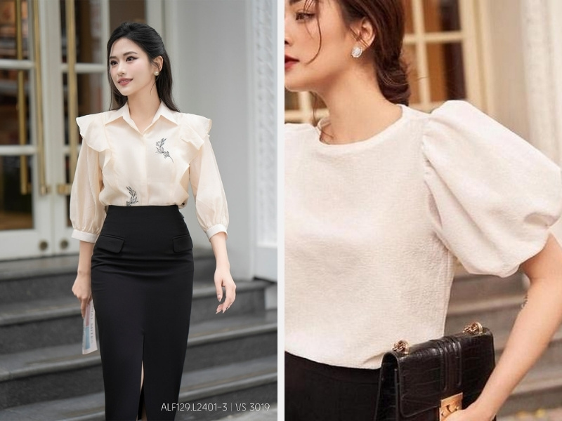 Những Kiểu Áo Mốt Nhất Hiện Nay Dành Cho Phái Đẹp 2024 6 Áo voan nữ - áo tay phồng