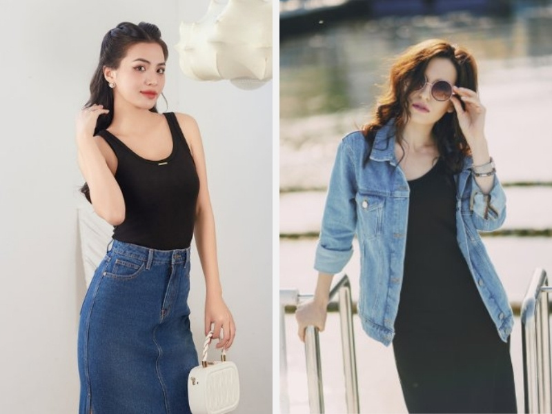 Những Kiểu Áo Mốt Nhất Hiện Nay Dành Cho Phái Đẹp 2024 9 Áo ba lỗ nữ - áo jeans nữ