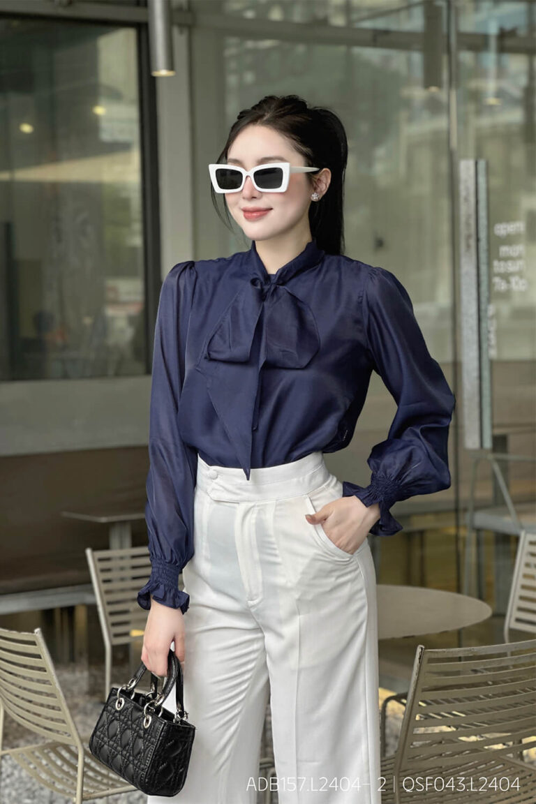 Áo sơ mi tay dài basic ADB157 xanh đen 4