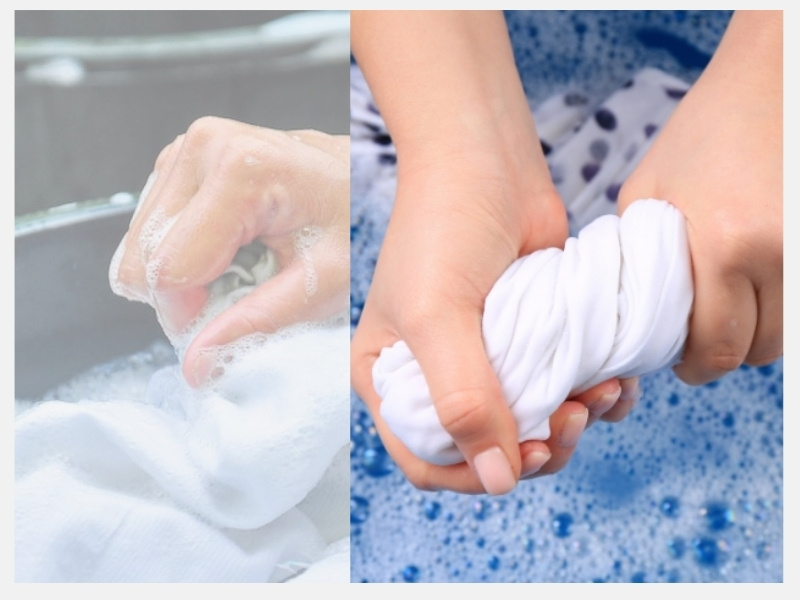 Hướng Dẫn Cách Giặt Áo Thun Không Bị Giãn Và Bền Màu 5 Giặt nhẹ nhàng, tránh vò mạnh