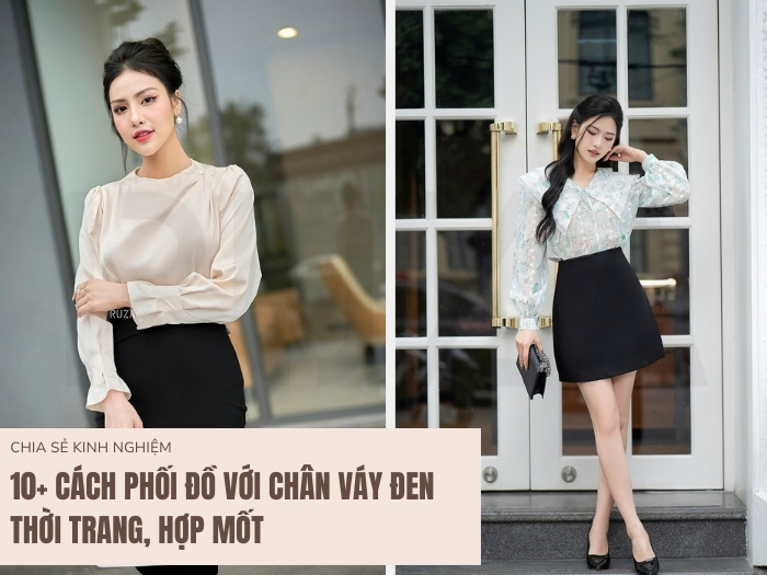 10+ Cách Phối Đồ Với Chân Váy Đen Đẹp, Thời Trang Nhất 1 Cách phối đồ với chân váy đen