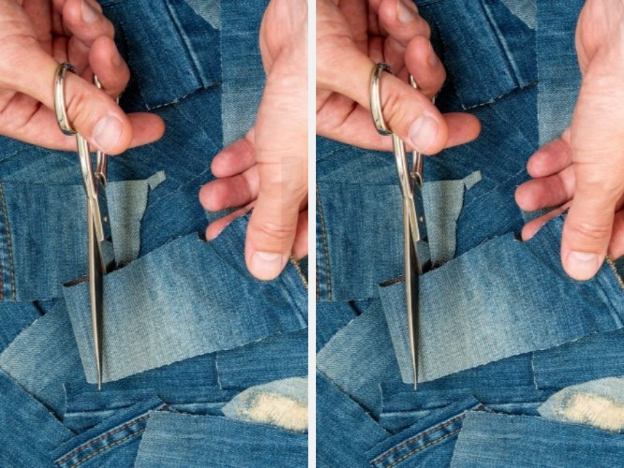 Hướng Dẫn Chi Tiết Cách Sửa Đáy Quần Bị Ngắn Tại Nhà 8 Cắt vải theo kích thước đã đo
