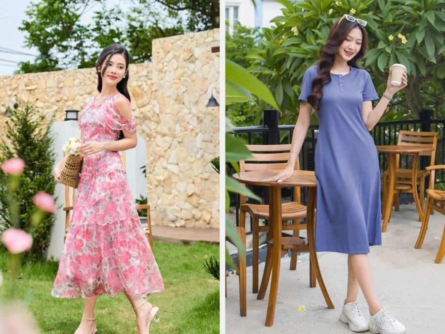 10 + Mẫu Váy Cho Người Mông To Trở Nên Cân Đối 6 Váy dài maxi xòe - đầm eo cao