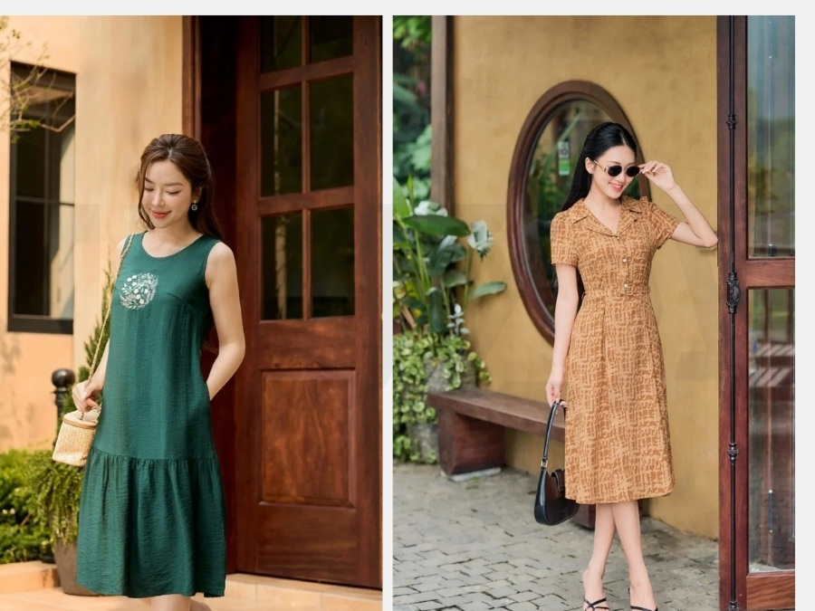 10 + Mẫu Váy Cho Người Mông To Trở Nên Cân Đối 7 Váy suông sát nách - váy kiểu áo sơ mi