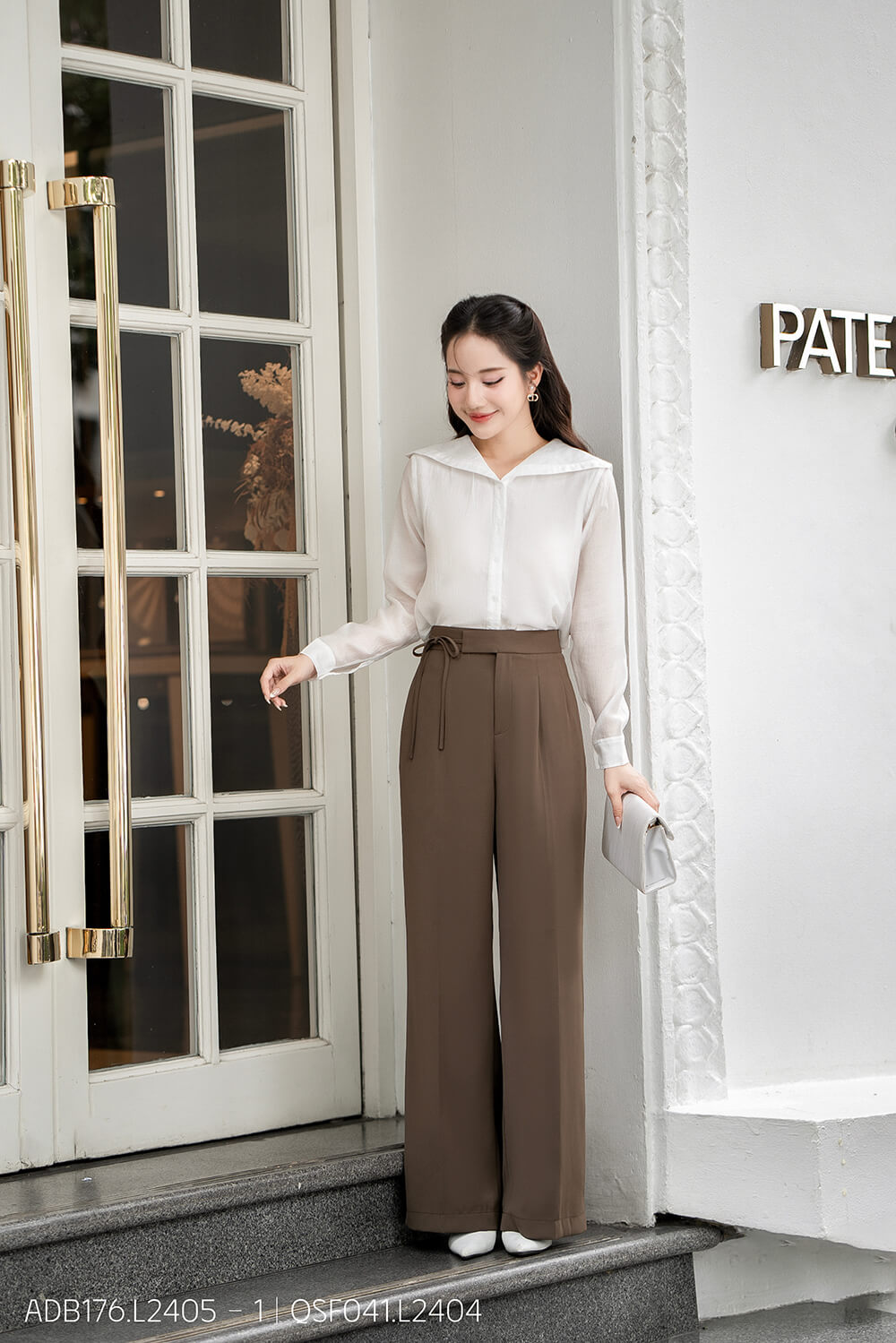 Áo sơ mi tay dài ADB176 trắng pc3