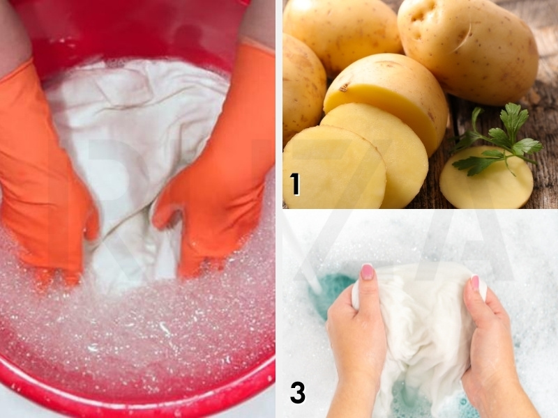 12+ Cách Xử Lý Vết Thâm Kim Trên Quần Áo Hiệu Quả 6 Ngâm nước nóng và sử dụng khoai tây