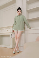 Áo sơ mi tay dài basic ADB185 xanh pc5