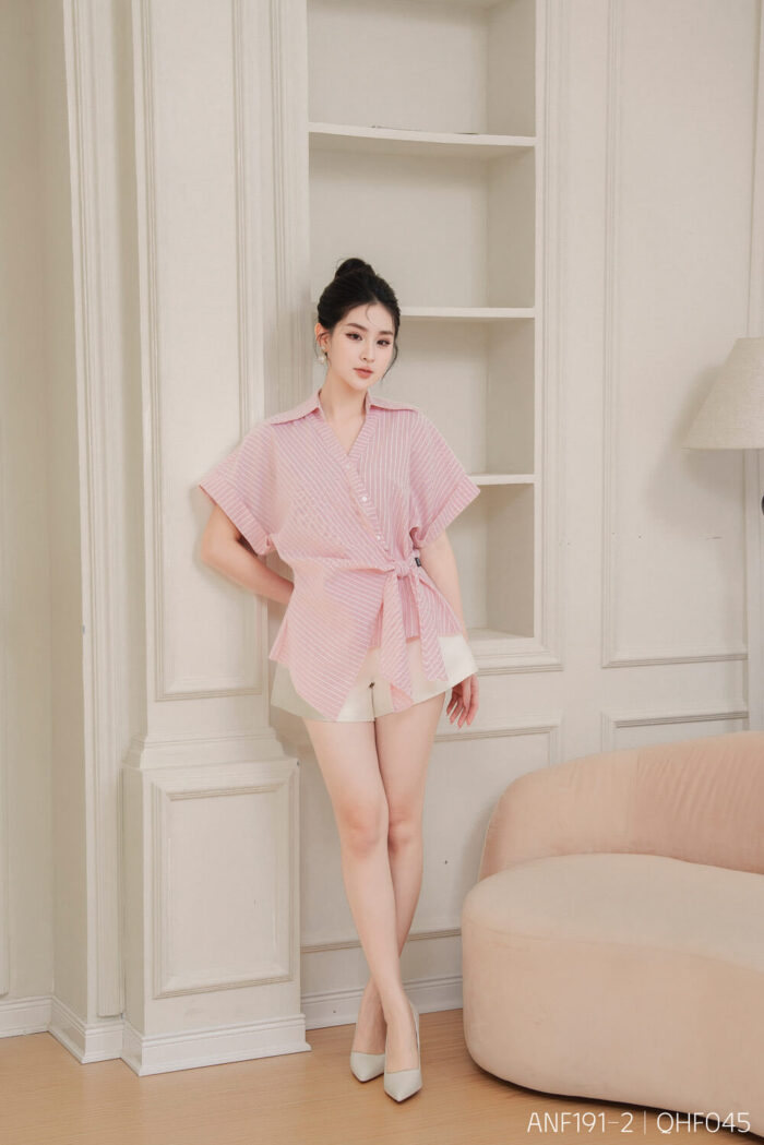 Áo sơ mi tay ngắn kiểu ANF191 hồng pc5