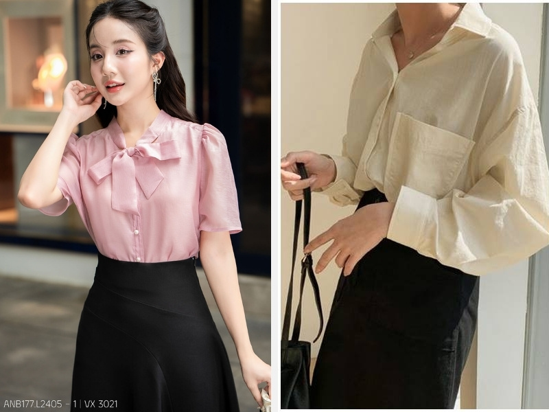 25+ Kiểu Áo Sơ Mi Khoác Ngoài Nữ Xu Hướng Mới, Siêu Đẹp 5 Áo sơ mi khoác ngoài nữ tay ngắn - phong cách Hàn Quốc