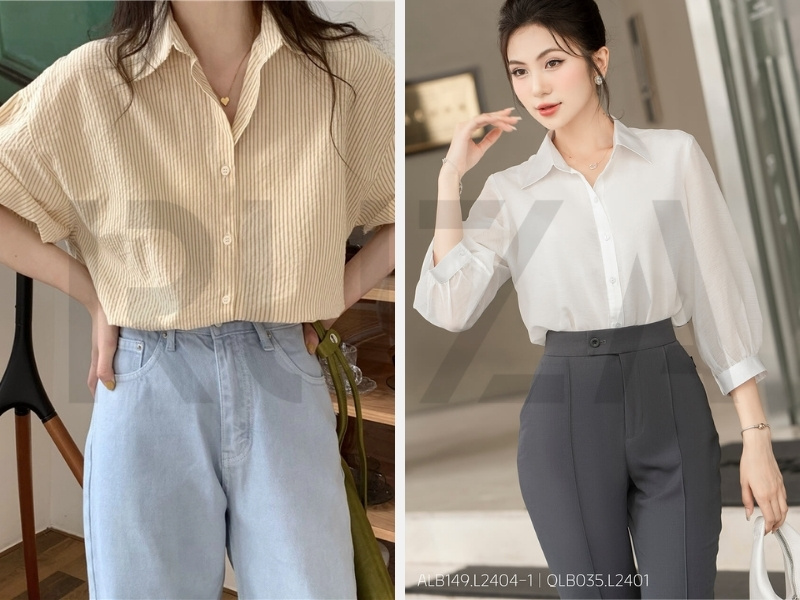 Áo sơ mi Hàn Quốc và áo sơ mi trắng