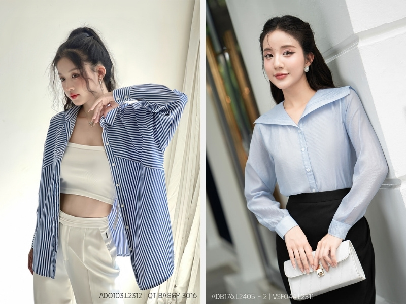 Áo sơ mi nữ form rộng