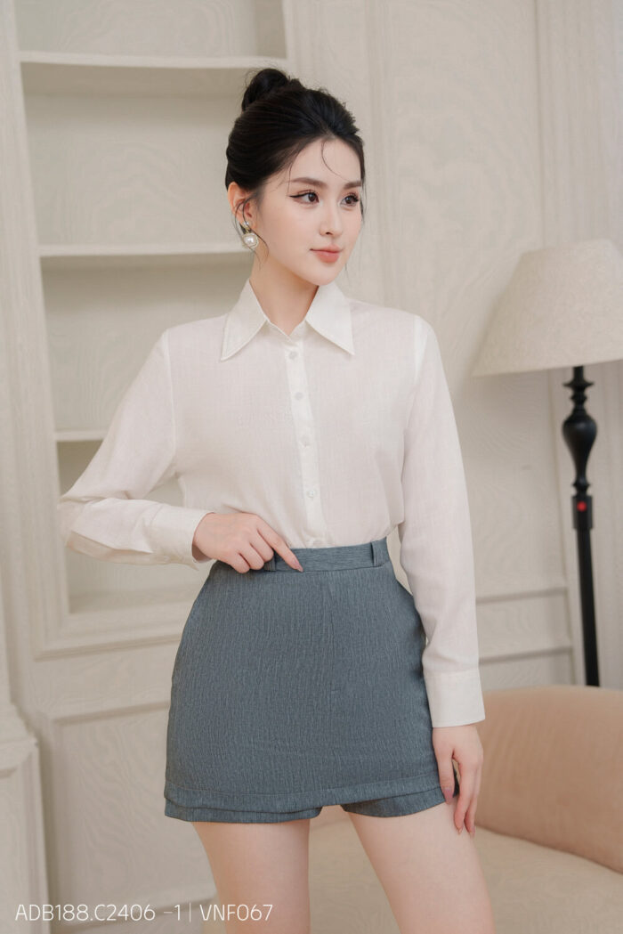 Áo sơ mi tay dài ADB188 trắng pc2