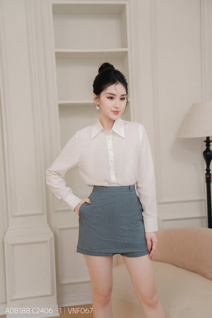 Áo sơ mi tay dài ADB188 trắng pc4
