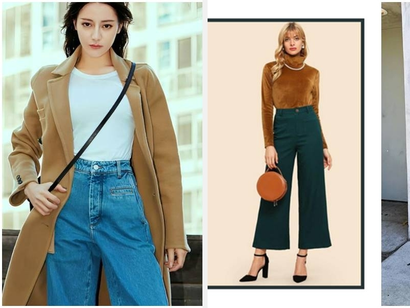 Áo nâu và quần màu xanh dương và quần xanh cổ vịt